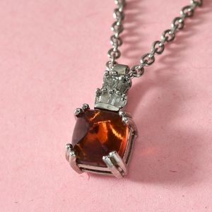 NWT Brazilian Cherry Citrine & Diamond Pendant Necklace 20"